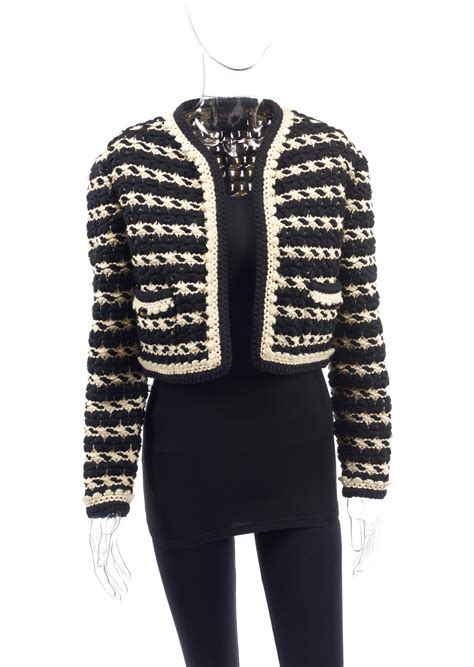 chanel jacket black and white.